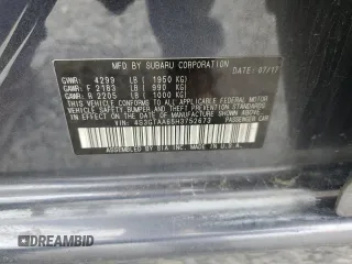 2017 Subaru Impreza с VIN 4S3GTAA65H3752673, выставлен на аукционе Copart как лот 59678985 с пробегом 83 768 миль миль и Чистый • Clean title. История ставок и продаж доступна на DreamBid. Изображение 12.