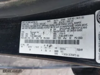 2011 Ford Fiesta SES with VIN 3FADP4FJ8BM201669, listed as a IAAI auction lot 40745834 with 166,802 mi miles. Bid and sale history available at carsss.com. Image 9.