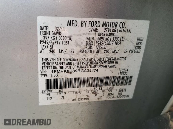 2011 Ford Explorer z VIN 1FMHK8B89BGA34474, wystawiony jako Copart lot #47875825 z przebiegiem 210 500 mil mil oraz Szkoda całkowita • Salvage title. Historia ofert i sprzedaży dostępna na DreamBid. Obrazek 15.