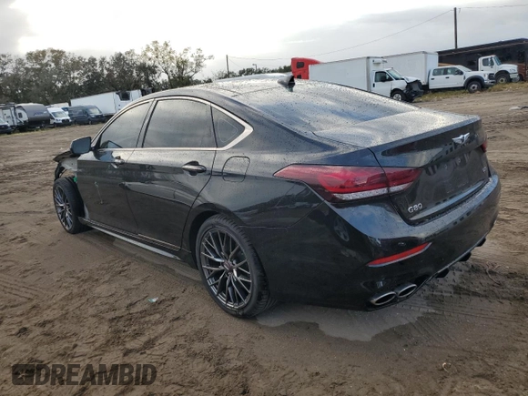 2019 Genesis G80 Sport with VIN KMTFN4JB3KU320137, listed as a Copart auction lot 79307364 with 60,010 mi miles and Non Repairable. Bid and sale history available at DreamBid. Image 2.