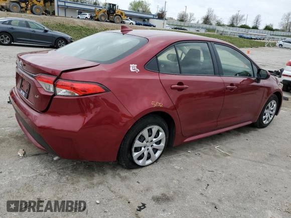 2022 Toyota Corolla LE with VIN JTDEPMAE3NJ197220, listed as a Copart auction lot 51528805 with 23,889 mi miles and Salvage Title. Bid and sale history available at carsss.com. Image 3.
