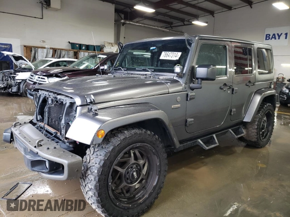 2016 Jeep Wrangler Unlimited 75th Anniversary with VIN 1C4BJWEG4GL254043, listed as a Copart auction lot 78647314 with 102,155 mi miles and Salvage title. Bid and sale history available at DreamBid. Image 1.