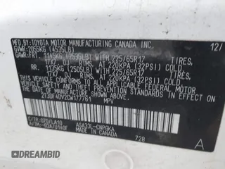 2012 Toyota RAV4 Limited with VIN 2T3DF4DV2CW177761, listed as a IAAI auction lot 41613881 with 140,183 mi miles. Bid and sale history available at carsss.com. Image 9.