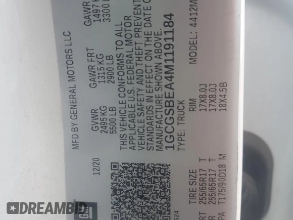 2021 Chevrolet Colorado 2WD Work Truck z VIN 1GCGSBEA4M1191184, wystawiony jako Copart lot #83602904 z przebiegiem 39 618 mil mil oraz Szkoda całkowita • Salvage title. Historia ofert i sprzedaży dostępna na DreamBid. Obrazek 14.