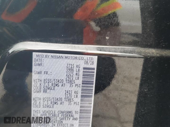 2019 Infiniti QX60 Luxe with VIN 5N1DL0MM2KC510398, listed as a Copart auction lot 60469365 with 130,117 mi miles and Salvage title. Bid and sale history available at DreamBid. Image 13.