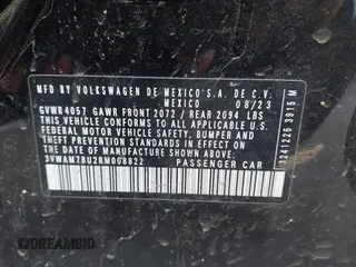 2024 Volkswagen Jetta Sport с VIN 3VWAM7BU2RM008822, выставлен на аукционе IAAI как лот 42258345 с пробегом 41 165 миль миль и . История ставок и продаж доступна на DreamBid. Изображение 9.