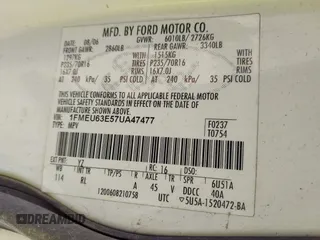 2007 Ford Explorer XLT z VIN 1FMEU63E57UA47477, wystawiony jako IAAI lot #42646649 z przebiegiem 33 296 mil mil oraz . Historia ofert i sprzedaży dostępna na DreamBid. Obrazek 9.