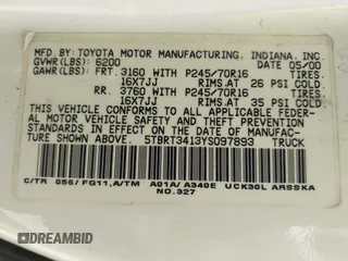 2000 Toyota Tundra SR5 with VIN 5TBRT3413YS097893, listed as a IAAI auction lot 42221710 with 213,142 mi miles and . Bid and sale history available at DreamBid. Image 9.