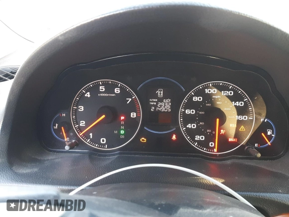2005 Acura TSX with VIN JH4CL96895C032648, listed as a Copart auction lot 74750104 with 214,905 mi miles and Salvage title. Bid and sale history available at DreamBid. Image 9.