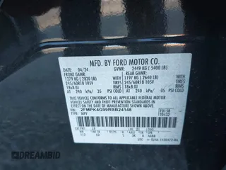 2024 Ford Edge SE with VIN 2FMPK4G99RBB24148, listed as a IAAI auction lot 41694102 with 16,016 mi miles and . Bid and sale history available at DreamBid. Image 9.