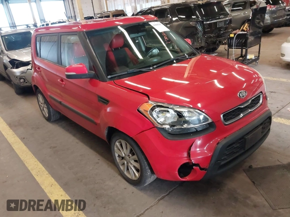 2012 Kia Soul + with VIN KNDJT2A6XC7385962, listed as a IAAI auction lot 41808107 with 115,361 mi miles. Bid and sale history available at carsss.com. Image 1.