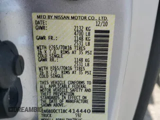 2011 Nissan Frontier S with VIN 1N6BD0CT1BC414440, listed as a Copart auction lot 52670115 with 179,879 mi miles and Salvage title. Bid and sale history available at DreamBid. Image 12.