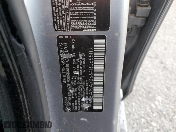 2004 BMW 5 Series 530i with VIN WBANA73564B065509, listed as a Copart auction lot 84496564 with 208,812 mi miles and Clean Title. Bid and sale history available at DreamBid. Image 12.