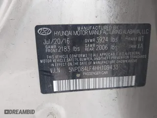 2017 Hyundai Elantra SE with VIN 5NPD84LF4HH109433, listed as a IAAI auction lot 42056922 with 150,058 mi miles. Bid and sale history available at carsss.com. Image 9.