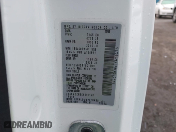 2019 Nissan NV200 SV z VIN 3N6CM0KN6KK698178, wystawiony jako IAAI lot #41915567 z przebiegiem 61 330 mil mil oraz . Historia ofert i sprzedaży dostępna na DreamBid. Obrazek 9.