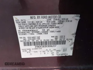 2012 Ford Flex SE z VIN 2FMGK5BC8CBD06357, wystawiony jako IAAI lot #42334432 z przebiegiem Nie podano mil oraz . Historia ofert i sprzedaży dostępna na DreamBid. Obrazek 9.