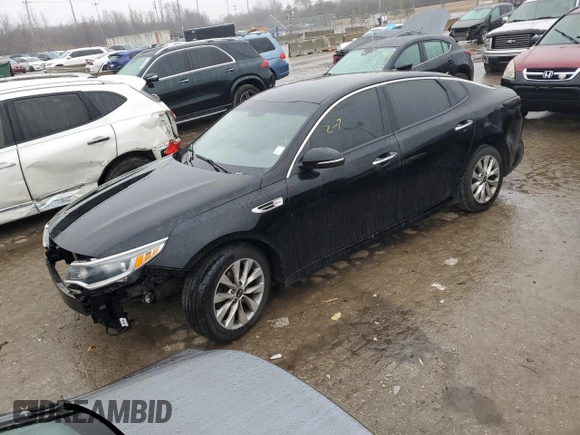 2017 Kia Optima LX with VIN 5XXGT4L39HG123521, listed as a Copart auction lot 44458205 with 156,166 mi miles and Salvage Title. Bid and sale history available at carsss.com. Image 1.