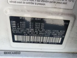 2010 Subaru Legacy Limited Moon z VIN 4S3BMBK62A3219049, wystawiony jako Copart lot #58234825 z przebiegiem 192 719 mil mil oraz Szkoda całkowita • Salvage title. Historia ofert i sprzedaży dostępna na DreamBid. Obrazek 12.