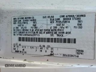 2004 Ford Econoline Cargo with VIN 1FTRE14W54HA59713, listed as a Copart auction lot 80306004 with 261,191 mi miles and Salvage Title. Bid and sale history available at carsss.com. Image 13.