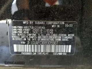 2024 Subaru Impreza Sport with VIN JF1GUAFCXR8305567, listed as a Copart auction lot 74711834 with 10,097 mi miles and Salvage Title. Bid and sale history available at carsss.com. Image 13.