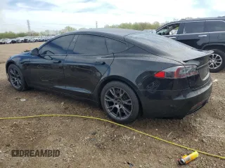 2021 Tesla Model S Plaid with VIN 5YJSA1E6XMF456295, listed as a Copart auction lot 55877025 with Not provided miles and Salvage title. Bid and sale history available at DreamBid. Image 2.