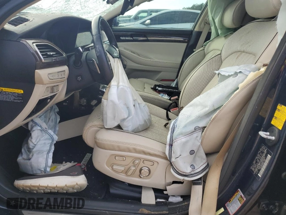 2019 Genesis G90 Premium with VIN KMTF34JA2KU056535, listed as a Copart auction lot 88347195 with Not Provided miles and Salvage Title. Bid and sale history available at DreamBid. Image 7.