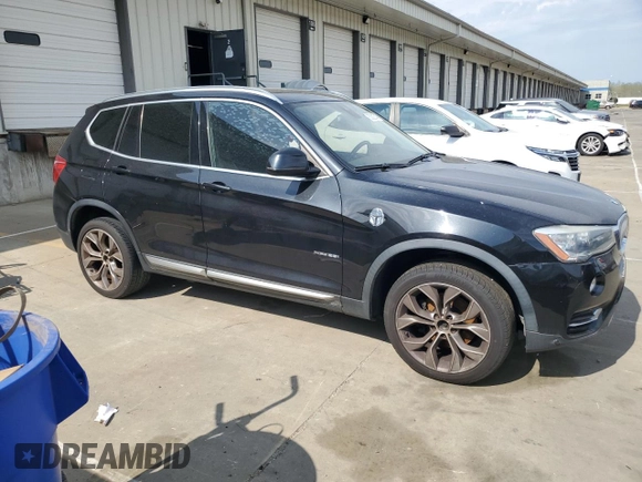 2015 BMW X3 xDrive28i with VIN 5UXWX9C52F0D56896, listed as a Copart auction lot 53823745 with 158,101 mi miles and Clean Title. Bid and sale history available at DreamBid. Image 4.