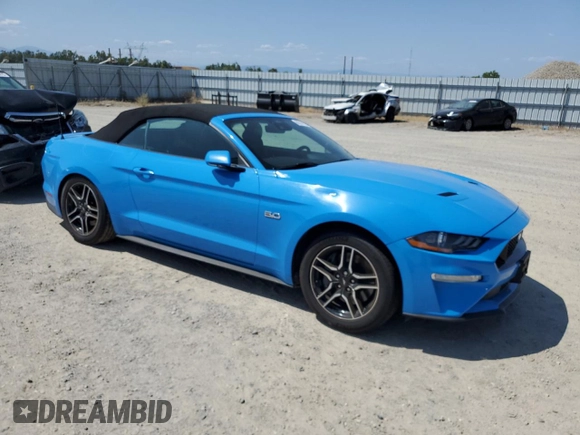 2022 Ford Mustang GT Premium with VIN 1FATP8FF8N5107462, listed as a Copart auction lot 60014115 with 58,878 mi miles and Salvage title. Bid and sale history available at DreamBid. Image 4.
