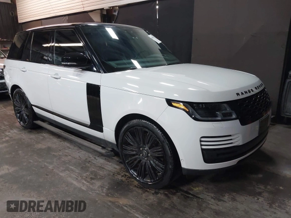 2021 Land Rover Range Rover Westminster with VIN SALGS2RU5MA438449, listed as a IAAI auction lot 40879962 with 25,523 mi miles and . Bid and sale history available at DreamBid. Image 1.