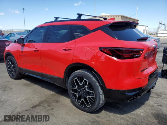 2023 Chevrolet Blazer RS with VIN 3GNKBKRSXPS190337, listed as a Copart auction lot 53292455 with 32,030 mi miles and Salvage title. Bid and sale history available at DreamBid. Image 2.