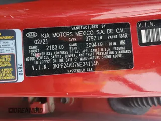2021 Kia Forte LXS с VIN 3KPF24AD7ME341146, выставлен на аукционе Copart как лот 58122615 с пробегом 72 554 миль миль и Списание • Salvage title. История ставок и продаж доступна на DreamBid. Изображение 12.