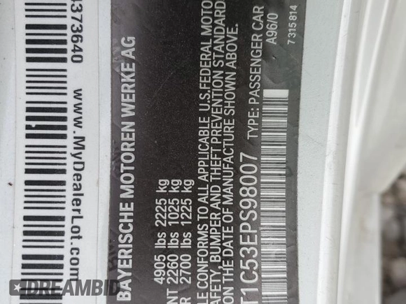 2014 BMW 4 Series 428i xDrive with VIN WBA3T1C53EPS98007, listed as a Copart auction lot 44273865 with Not Provided miles and Salvage Title. Bid and sale history available at DreamBid. Image 15.