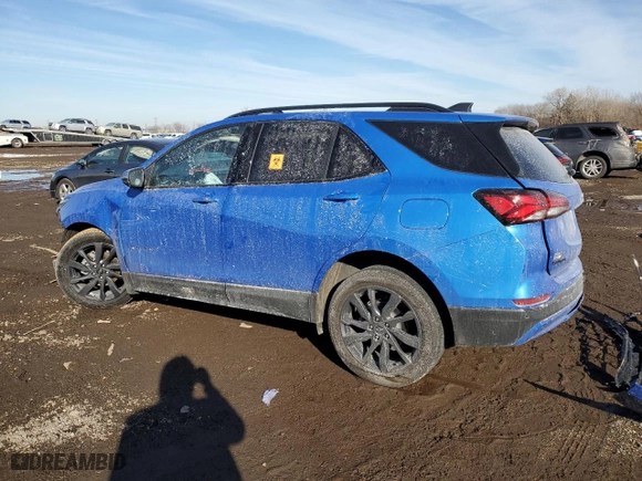 2024 Chevrolet Equinox RS with VIN 3GNAXMEG8RS231609, listed as a Copart auction lot 44684685 with 0 mi miles and Salvage Title. Bid and sale history available at carsss.com. Image 2.