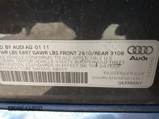2011 Audi A8 with VIN WAURVAFD9BN014362, listed as a IAAI auction lot 41960366 with 135,244 mi miles and . Bid and sale history available at DreamBid. Image 9.