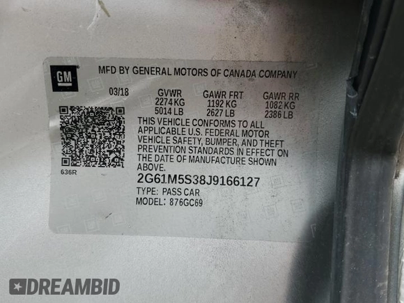 2018 Cadillac XTS Luxury with VIN 2G61M5S38J9166127, listed as a Copart auction lot 50386775 with 105,114 mi miles and Salvage Title. Bid and sale history available at carsss.com. Image 12.
