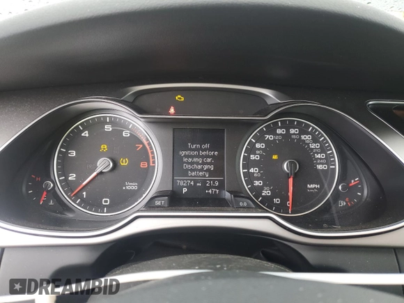 2013 Audi A4 Premium Plus with VIN WAUFFAFL9DN035464, listed as a Copart auction lot 49274865 with 78,274 mi miles and Salvage Title. Bid and sale history available at carsss.com. Image 9.