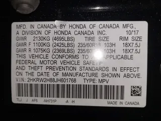 2018 Honda CR-V EX-L with VIN 2HKRW2H88JH601768, listed as a IAAI auction lot 41864236 with 63,847 mi miles. Bid and sale history available at carsss.com. Image 9.