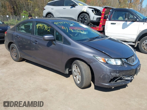 2014 Honda Civic Sedan LX with VIN 19XFB2F5XEE246121, listed as a IAAI auction lot 41997902 with 134,684 mi miles. Bid and sale history available at carsss.com. Image 1.