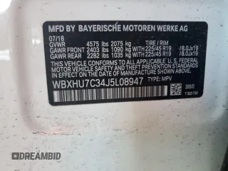 2018 BMW X1 sDrive28i z VIN WBXHU7C34J5L08947, wystawiony jako Copart lot #47344485 z przebiegiem 80 034 mil mil oraz Szkody całkowita. Historia ofert i sprzedaży dostępna na DreamBid. Obrazek 13.