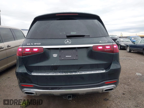 2025 Mercedes-Benz GLS 450 with VIN 4JGFF5KE4SB333111, listed as a IAAI auction lot 41955453 with 1,985 mi miles and . Bid and sale history available at DreamBid. Image 16.