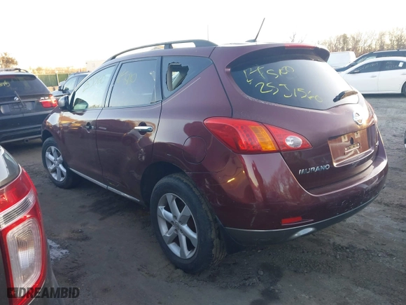 2009 Nissan Murano SL with VIN JN8AZ18WX9W160099, listed as a IAAI auction lot 41577681 with 999,999 mi miles. Bid and sale history available at carsss.com. Image 3.