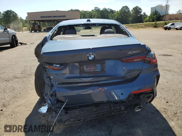 2025 BMW 4 Series 430i with VIN WBA43DA02SCT09580, listed as a Copart auction lot 61768505 with 3,051 mi miles and Salvage title. Bid and sale history available at DreamBid. Image 6.