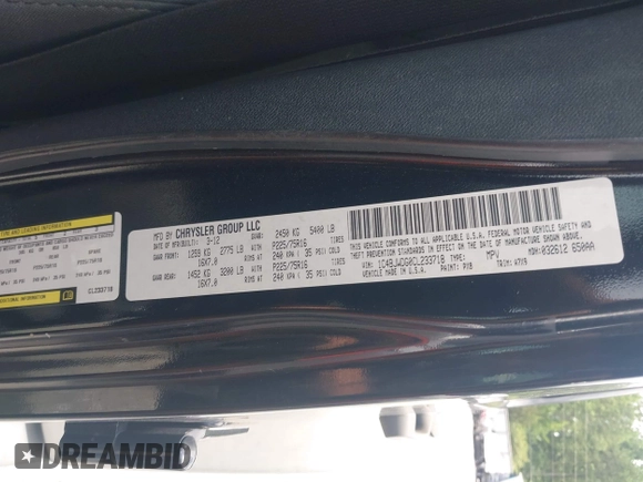 2012 Jeep Wrangler Unlimited Sport with VIN 1C4BJWDG0CL233718, listed as a IAAI auction lot 42551935 with 227,693 mi miles and . Bid and sale history available at DreamBid. Image 9.