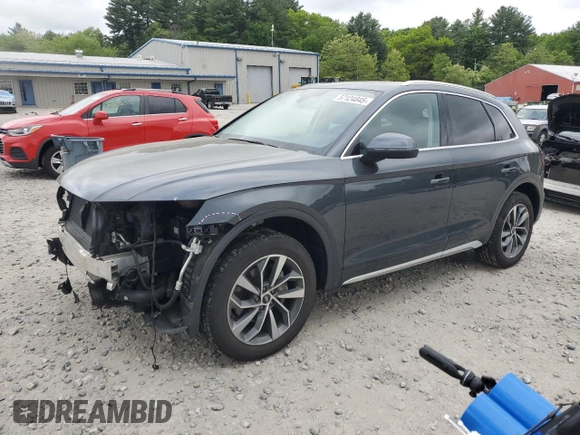 2021 Audi Q5 Premium Plus z VIN WA1BAAFY5M2067030, wystawiony jako Copart lot #57124845 z przebiegiem 43 567 mil mil oraz Szkoda całkowita • Salvage title. Historia ofert i sprzedaży dostępna na DreamBid. Obrazek 1.