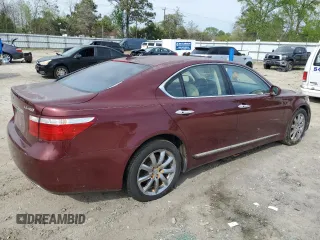 2008 Lexus LS 460 with VIN JTHBL46F285079509, listed as a Copart auction lot 52600035 with 208,811 mi miles and Clean Title. Bid and sale history available at carsss.com. Image 3.