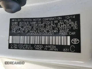 2015 Toyota Prius Four z VIN JTDKN3DU0F0433321, wystawiony jako Copart lot #42985855 z przebiegiem 73 272 mil mil oraz Szkoda całkowita • Salvage title. Historia ofert i sprzedaży dostępna na DreamBid. Obrazek 13.
