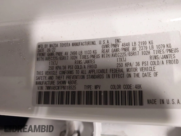 2023 Mazda CX-50 S Preferred Plus с VIN 7MMVABCM7PN118525, выставлен на аукционе IAAI как лот 42289336 с пробегом 30 061 миль миль и . История ставок и продаж доступна на DreamBid. Изображение 9.