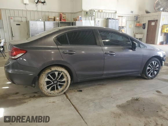 2014 Honda Civic Sedan EX with VIN 19XFB2F89EE047734, listed as a Copart auction lot 52445725 with 96,822 mi miles and Salvage Title. Bid and sale history available at carsss.com. Image 3.