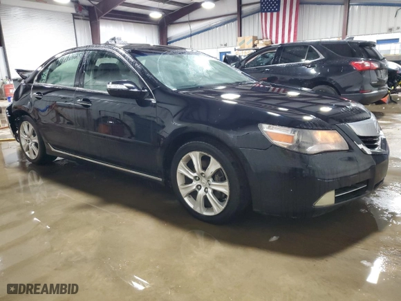 2010 Acura RL Tech Pkg with VIN JH4KB2F69AC002791, listed as a Copart auction lot 48122865 with NaN miles and Salvage Title. Bid and sale history available at carsss.com. Image 4.