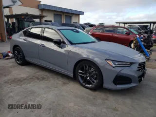 2024 Acura TLX w/A-Spec Package with VIN 19UUB6F59RA000539, listed as a Copart auction lot 77465054 with 4,739 mi miles and Salvage Title. Bid and sale history available at carsss.com. Image 4.